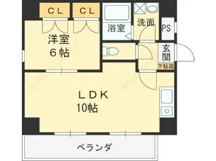 ジオグランデ高井田(1LDK/8階)の間取り写真