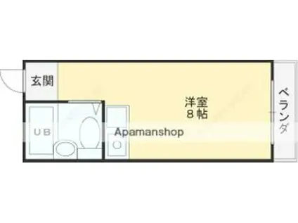 グロースハイツ菱屋西(ワンルーム/3階)の間取り写真