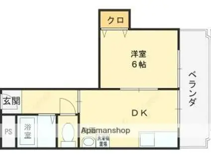 畑中マンション(1DK/3階)の間取り写真