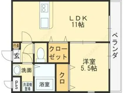 アムールEBISU.M(1LDK/2階)の間取り写真