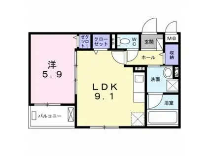 GOOD LIFE(1LDK/3階)の間取り写真