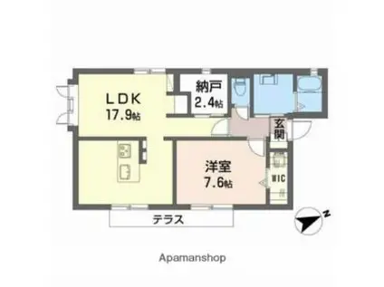 寝屋松本ハイツ(2LDK/1階)の間取り写真