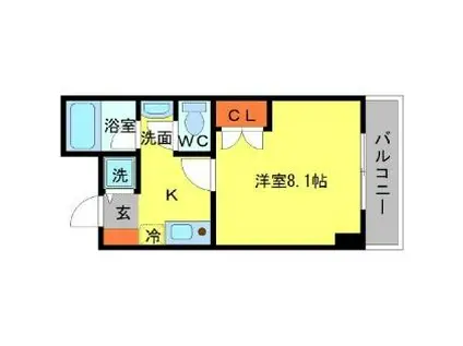 大阪モノレール彩都線 豊川駅(大阪) 徒歩9分 4階建 築22年(1K/1階)の間取り写真