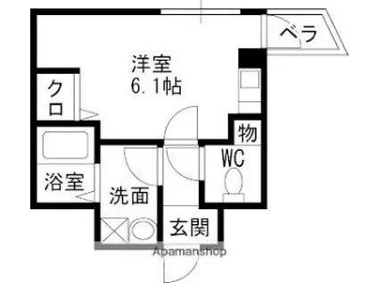 シャトーノール(1K/2階)の間取り写真