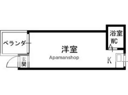 近江マンション(ワンルーム/1階)の間取り写真