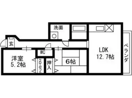 シャン・ド・フルールI番館(2LDK/1階)の間取り写真