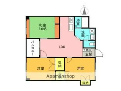 リヴラ寿(3LDK/3階)の間取り写真