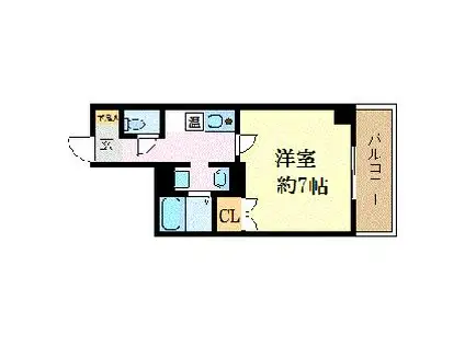 IF城北(1K/1階)の間取り写真