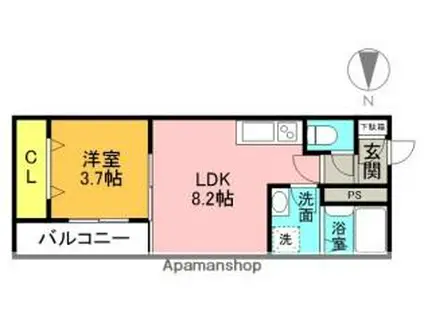 阪急京都本線 富田駅(大阪) 徒歩13分 3階建 築2年(1LDK/1階)の間取り写真