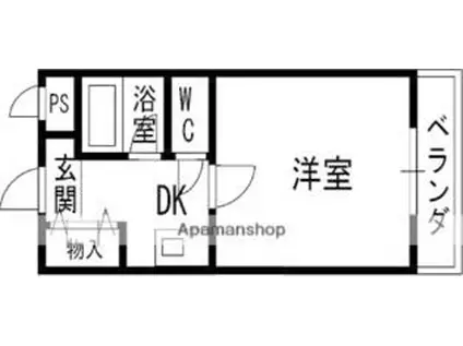 上田マンション(1K/2階)の間取り写真