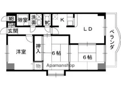 京阪本線 寝屋川市駅 徒歩14分 10階建 築30年(3LDK/9階)の間取り写真