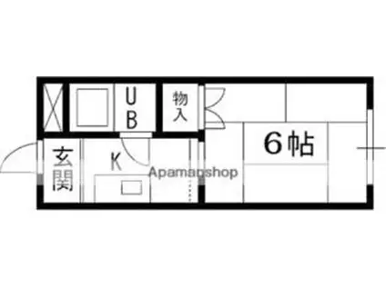 三島ハイツ(1K/2階)の間取り写真