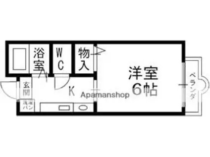 京阪プリンスマンション(1K/4階)の間取り写真