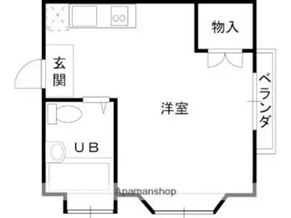 エルカーサ津田(ワンルーム/2階)の間取り写真