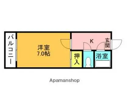 レスポワール太田(1K/4階)の間取り写真
