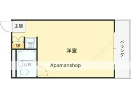 DORMITORYNAKAMURA(ワンルーム/3階)の間取り写真