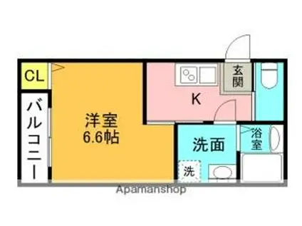 京阪本線 寝屋川市駅 徒歩13分 3階建 築5年(1K/1階)の間取り写真