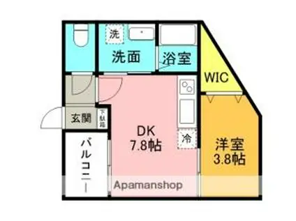 京阪本線 寝屋川市駅 徒歩6分 3階建 築1年(1DK/2階)の間取り写真