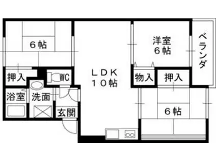 エミネンス西方(3LDK/2階)の間取り写真