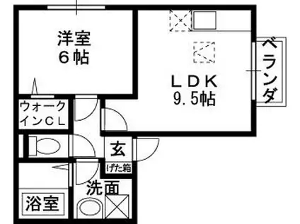 グランディール(1LDK/2階)の間取り写真