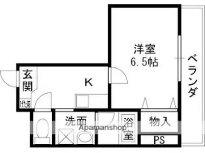 アジュール相生(1K/3階)の間取り写真