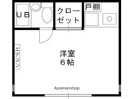 イヌイマンション(ワンルーム/2階)の間取り写真