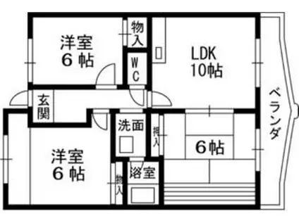 メゾンアザレア(3LDK/6階)の間取り写真