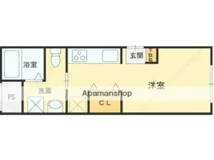 CHOU CHOU MAKINOHONNMACHI(ワンルーム/3階)の間取り写真