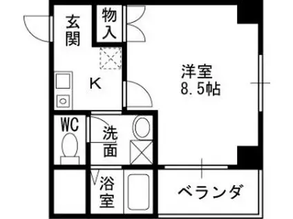 大阪メトロ谷町線 野江内代駅 徒歩6分 7階建 築16年(1K/7階)の間取り写真