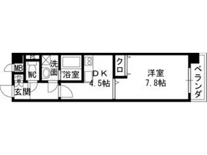 KURISE諏訪(1DK/4階)の間取り写真