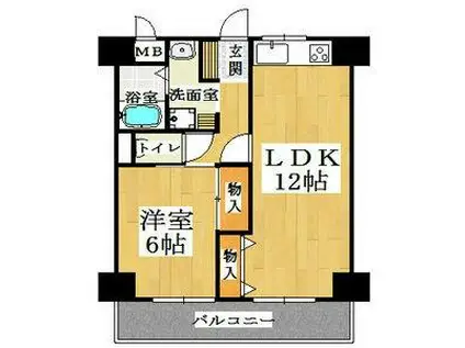 ロベリア弐番館(1LDK/2階)の間取り写真