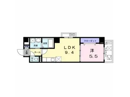 メゾン大淀(1LDK/3階)の間取り写真