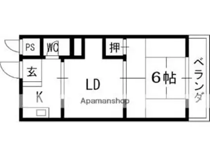 松本マンション(1DK/4階)の間取り写真