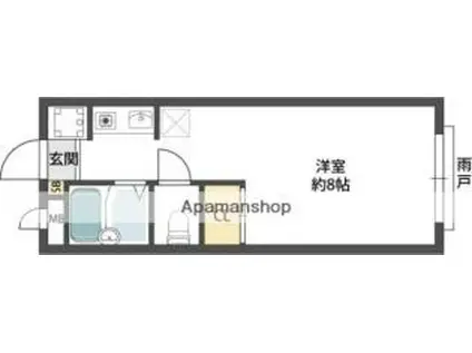 泉北高速鉄道 和泉中央駅 徒歩9分 2階建 築27年(ワンルーム/2階)の間取り写真