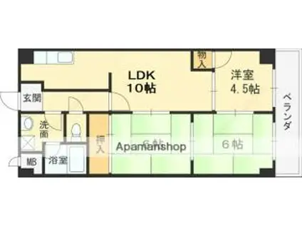 セラヴィー島之内(3LDK/2階)の間取り写真