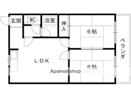 小林マンション(2DK/2階)の間取り写真