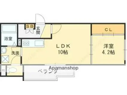 ARCA弥刀駅前(1LDK/2階)の間取り写真