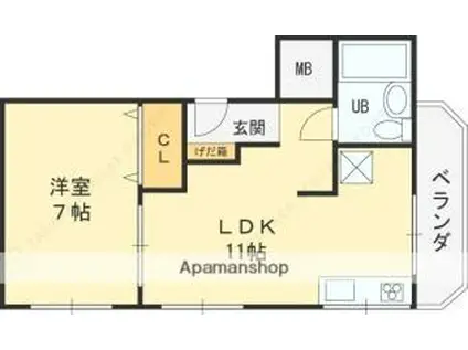 くさかマンション(1LDK/4階)の間取り写真