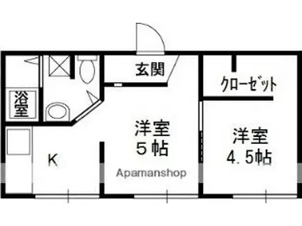 阪口マンション(2K/1階)の間取り写真