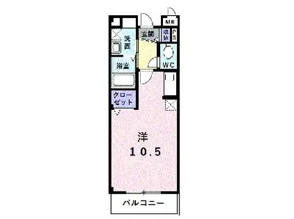 インヴィテ・ボヌ-ルI番館(ワンルーム/2階)の間取り写真
