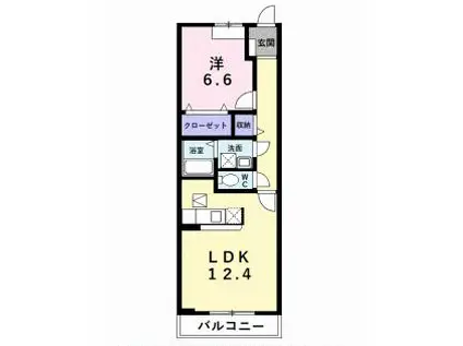 メゾン・ファミーユI(1LDK/1階)の間取り写真