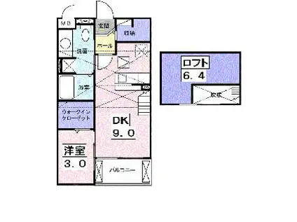 ブライトホルン(1LDK/2階)の間取り写真