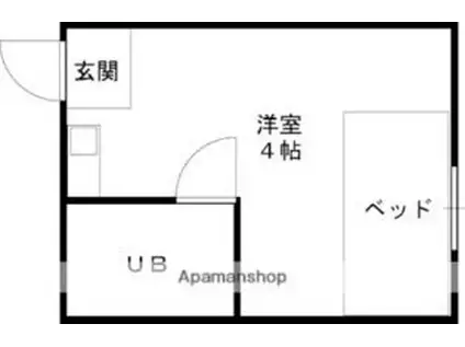 JR関西本線 八尾駅 徒歩6分 3階建 築45年(ワンルーム/1階)の間取り写真