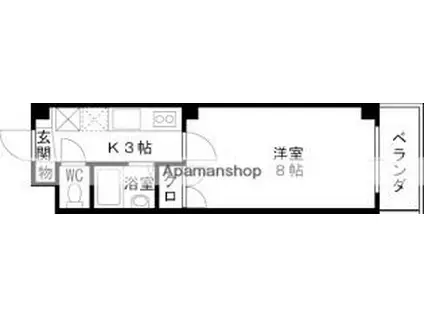 白鷺TKハイツ1号館(1K/5階)の間取り写真