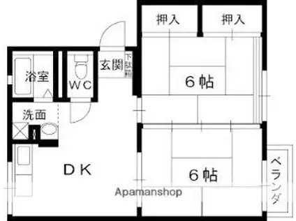 ソファレ高倉(2DK/1階)の間取り写真