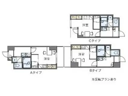 レオパレスFLAT江坂(1K/4階)の間取り写真