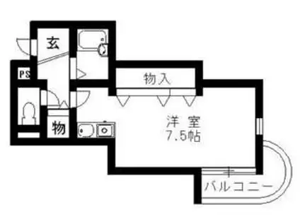 カルム香川(ワンルーム/1階)の間取り写真