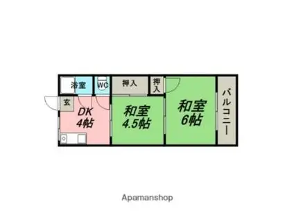 第一富士マンション(2K/3階)の間取り写真