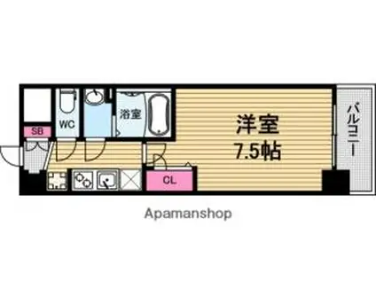 プレサンス堺筋本町センティス(1K/5階)の間取り写真