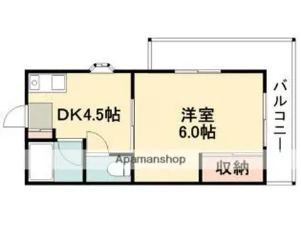 大阪モノレール彩都線 豊川駅(大阪) 徒歩9分 2階建 築33年(1DK/2階)の間取り写真